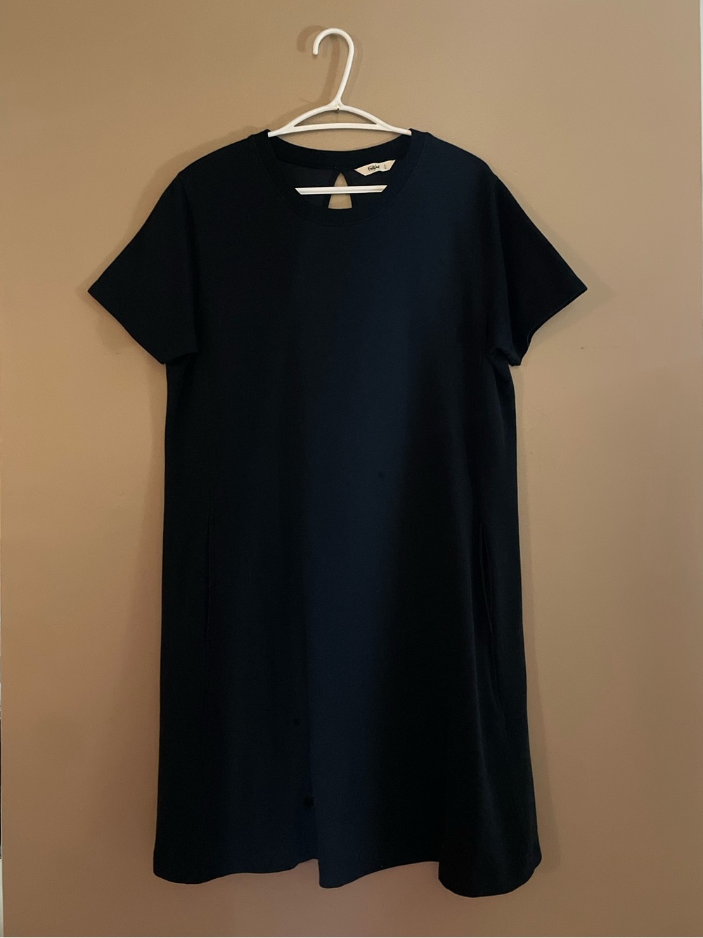 Farwest Black Short Sleeve Mini Dress Large A-Line Pocket Dress – Size Large EUC